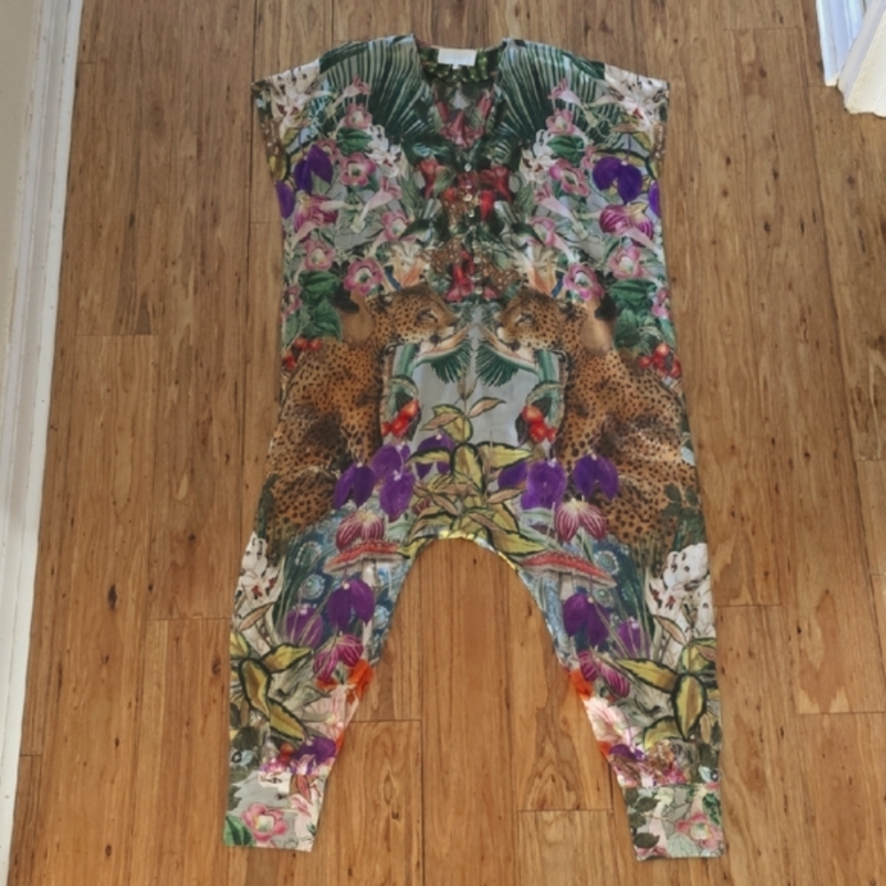 Carolina K Sera Marieta Silk Leopatd Jumpsuit